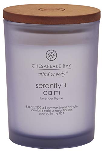 Chesapeake Bay Candle Medium Jar Scented Candle Serenity + Calm (Lavender Thyme) Home Décor Orange Gifting Idea Burn Time of 50 Hours