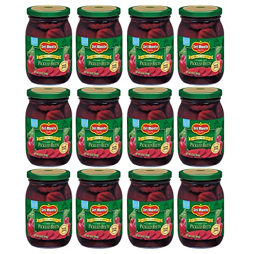 DEL MONTE HARVEST SELECTS Crinkle Cut Pickled Beets, Ready to Eat Pickled Beets, 12 Pack, 16 oz Jar