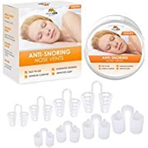 Nose Vent Sinus Relief Dilator (Pack of 8 Various Sizes) - A Simple Solution for Nasal Snorers - Reusable Snoring Device to Enjoy a Peaceful Night's Sleep - by Mobi Lock