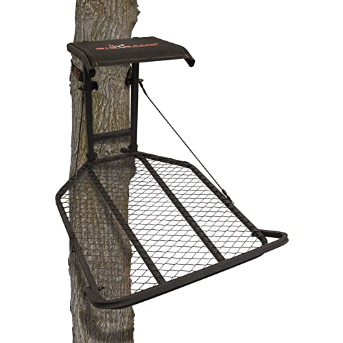 Big Game Captain XC Hang-On Treestand, Lightweight Steel Construction with 14 x 8 in. Flip-Back Flex-Tek Seat, 300 lbs Weight Rating