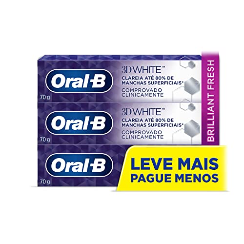 Oral-B Pasta de Dente 3D White Brilliant Fresh, 3 Unidades de 70 g
