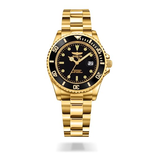 Invicta Men's Pro Diver Quartz Watch with Stainless Steel Strap, Gold, 20 (Model: 26975)
