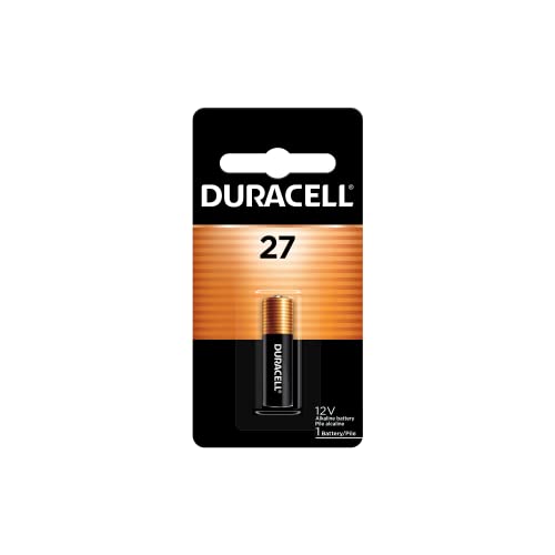 Duracell 27 12V Alkaline Battery, 1 Count Pack, 27 12 Volt Alkaline Battery, Long-Lasting for Key Fobs, Car Alarms, GPS Trackers, and More