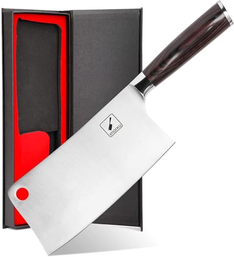 (-36%) imarku Hackmesser 18 cm, Chinesisches Kochmesser aus 7Cr17Mov Edelstahl