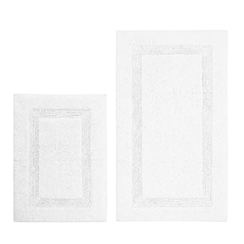 Nautica - Bathroom Rugs, Soft & Absorbent Cotton Bath Mat, Modern Bathroom Decor (ton White, 2 Piece)