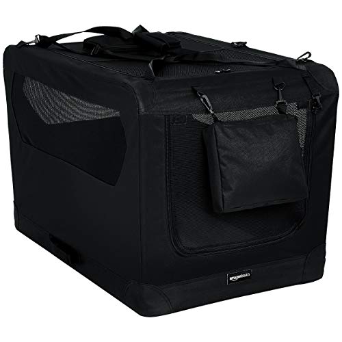 Amazon Basics Premium Folding Portable Soft Pet Crate - 91 cm, BLACK
