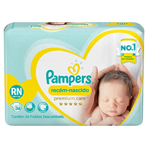 Fraldas Descartáveis Pampers Premium Care Recém-Nascido RN 36 Un