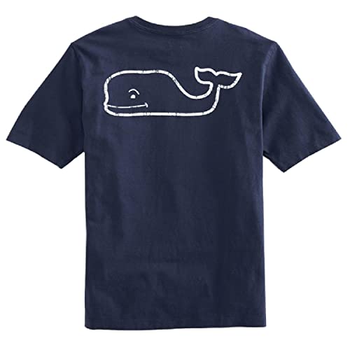 vineyard vines Boys' Short Sleeve Vintage Whale Pocket Tee, Blue Blazer, X-Large
