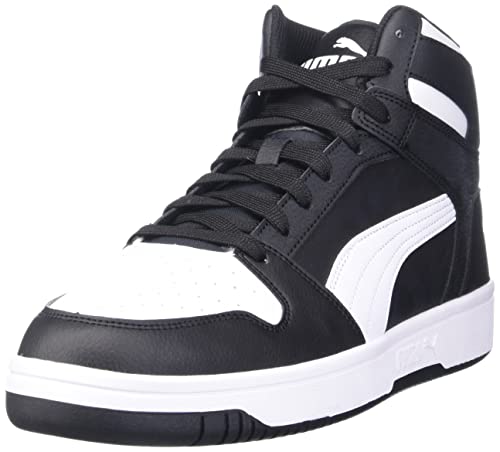 PUMA Mens Rebound Layup Sneaker, Mens black- Mens white, 10.5