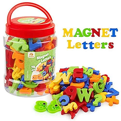 Coogam Magnetic Letters Numbers Alphabet Fridge Magnets Colorful Plastic ABC 123 Educational Toy Set Preschool Learning Spelling Counting Uppercase Lowercase Math for 3 4 5 Years Kid(78 Pcs)