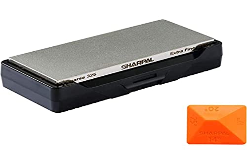 SHARPAL 156N Double-sided Diamond Sharpening Stone Whetstone Knife Sharpener | Coarse 325 / Extra Fine 1200 Grit | Storage Case with NonSlip Base & Angle Guide (6 in. x 2.5 in.)
