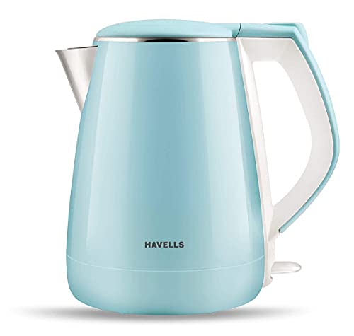 Havells Aqua Plus Electric Kettle 1.2 Litre, 1250 Watt | 304 Stainless Steel Inner Body | Cool Touch Body | Auto Shut-Off |Wider Mouth|2 Years Door St