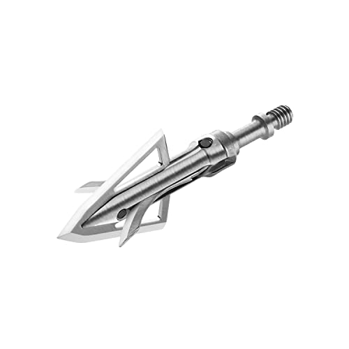 BLOODSPORT Gravedigger 4-Blade Hunting Hybrid Mechanical Broadhead with Cut-on-Contact Tip - 100 Grains | 1" Fixed 1.75" Mechanical Cutting Diameter | 3 Pack