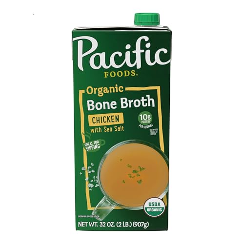 Pacific Foods Organic Chicken Bone Broth With Sea Salt, 32 oz Carton
