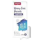 Sirona Period Tampon for Medium Regular Flow 12 Pcs Pack of 1 Biodegradable Tampons FDA Approved Ultra Soft Biodegradable Tampon Leak Free Highly Absorbent Tampons for Rash Free Period
