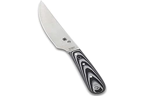 Spyderco Bow River Fixed Blade Outdoor Hunting Knife with 4.40" 8Cr13MoV Stainless Steel Blade and Handcrafted Leather Sheath - PlainEdge - FB46GP
