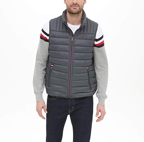 Tommy Hilfiger Men's Ultra Loft Quilted Puffer Vest, charcoal, Large
