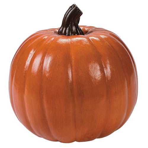 Fun Express Large Foam Pumpkin Decor 9" x 8.25" - Paintable Craft Pumpkins for Halloween, Thanksgiving & Fall Decorating | Indoor Outdoor Artificial Pumpkins for Porch & Mantel