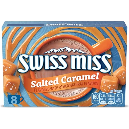 Swiss Miss Salted Caramel Flavored Hot Cocoa Mix, Halloween Hot Cocoa, 1.38 oz., 8-Count Envelopes