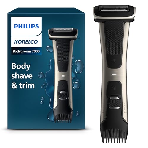 Philips Norelco Bodygroom 7000 Series, Showerproof Groin and Body Trimmer for Men, Precise Body Grooming, Adjustable Com