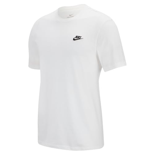 Nike Men's Sportswear Club T-Shirt, White/Black, Medium