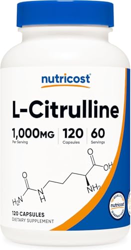 Nutricost L-Citrulline 500mg, 120 Capsules - Gluten Free, Non-GMO, 1000mg Per Serving (60 Serv)