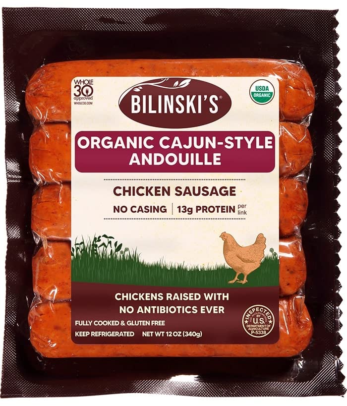 Bilinski, Organic Spicy Cajun Chicken Sausage, 12 Ounce