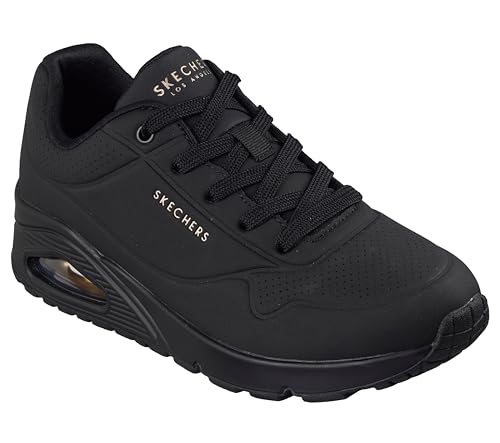 Skechers womens Skecher Street Women's Uno - Stand on Air Sneaker, Black/Black, 11 US