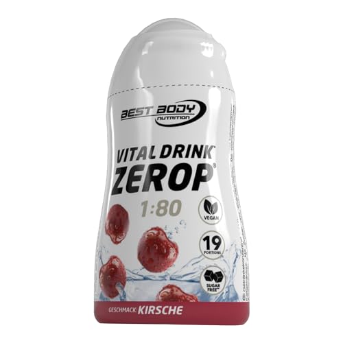 🔥 STARKER PREIS (-15%) Best Body Nutrition Vital Drink ZEROP - Kirsche, Original Getränkekonzentrat - Sirup - zuckerfrei, 1:80 ergibt 19 Portionen Fertiggetränk