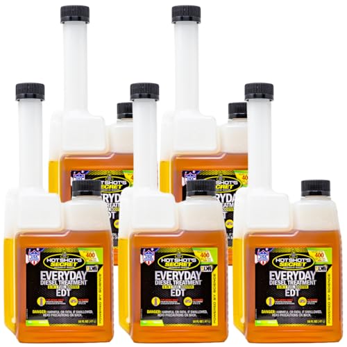Hot Shot's Secret Everyday Diesel Treatment 16 oz. (5 Pack) Squeeze Bottle, 6-in-1 Diesel Additive - Injector Cleaner, Fuel System Cleaner, Fuel Additive Boosts Cetane, Packaging May Vary