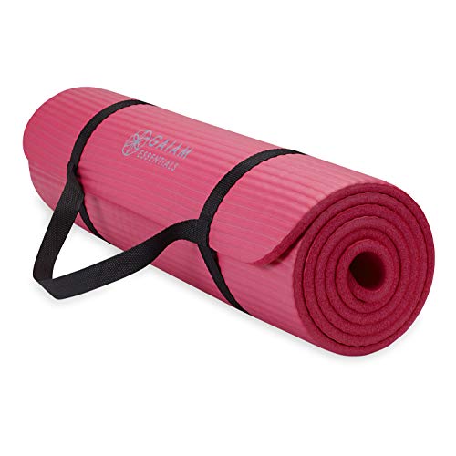 Gaiam Essentials Thick Yoga Mat Fitness & Exercise Mat with Easy
