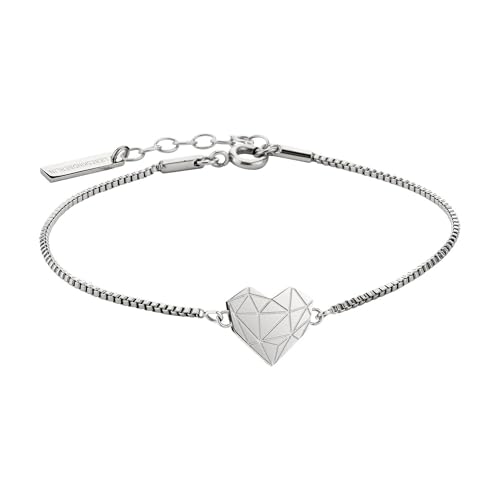 (-61%) LIEBESKIND Damen Armband Herz Edelstahl Silber 20 cm (silber)