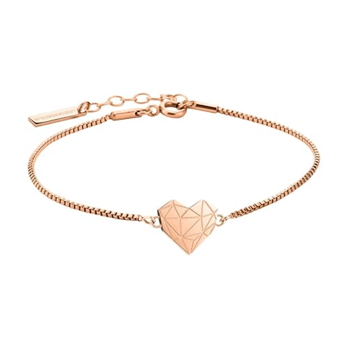 (-34%) LIEBESKIND Damen Armband Herz Edelstahl Silber 20 cm (roségold)