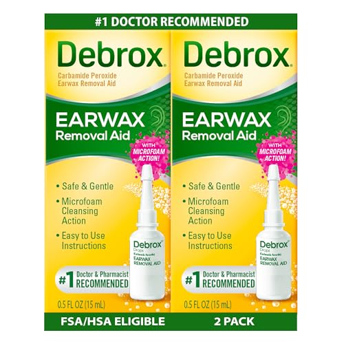 Debrox Ear Wax Removal Drops, Gentle Microfoam Ear Wax Remover, 0.5 Fl Oz, 2 PackBamboo Cotton Swabs 600 Count/1 Box, O
