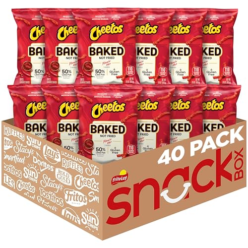 Frito Wnaldc Lay Baked Cheetos Crunchy Flamin' Hot, 0.87 Ounce Pack of 40