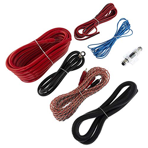DS18 AK4 Complete 4 Gauge CCA Amplifier Installation Wiring Kit - Ampkit Helps Make Connections, Brings Power to Your Radio, Subwoofers, Speakers with Super Flex Wire - 1200W for 1 Amplifier