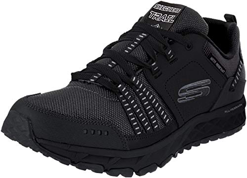 (-24%) Skechers Herren Escape Plan Trekking Low Cut, Black Leather/Mesh/Trim, 41.5 EU
