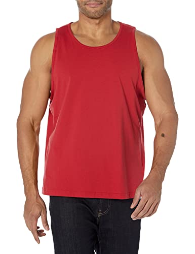 Amazon Essentials Men's Regular-Fit Tank Top, Red, Medium