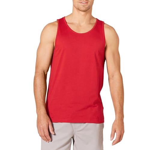 Amazon Essentials Slim-Fit Men's Tank, Red, Large - Casual Wear