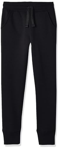 Amazon Essentials Girls' Sweatpants, Black, Small