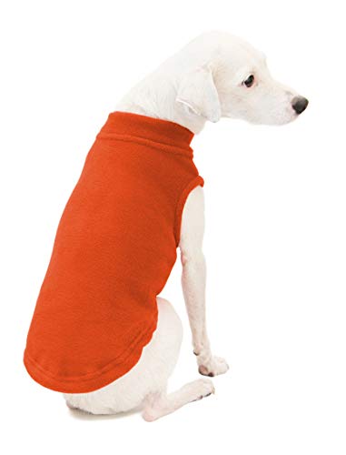 Gooby - Stretch Fleece Vest, Pullover Fleece Vest Jacket Sweater for Dogs, Pumpkin, Large Length (13")