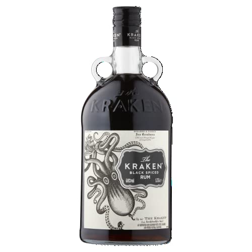 Kraken Black Spiced Rum 40% ABV 1.75L | Rich Vanilla, Cinnamon & Exotic Spice Notes | Large Bottle Black Spiced Rum for Parties & Cocktails