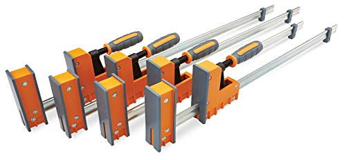 Bora 4 Pack Parallel Clamps for Woodworking - Two 24 Inch and Two 31 Inch Parallel Wood Clamps Heavy Duty Bar Clamp for Wood Working with 1100 Lbs of Clamping Force Each - DIY Bora Clamp Set