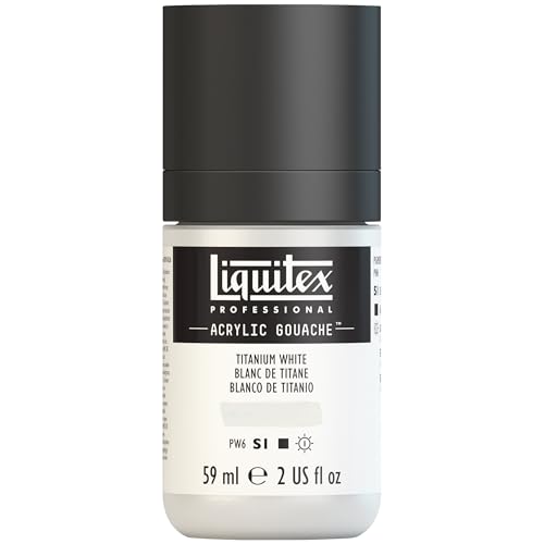 (-11%) Liquitex 2059432 Professional Acryl Gouache - Titanweiß , 59ml Flasche, matt - Acrylfarbe mit Gouache Eigenschaften, Hochdeckend, Wasserfest & Lichtecht