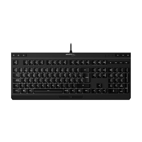 HyperX Alloy Core RGB – Membrane Gaming Keyboard, Comfortable Quiet Silent Keys with RGB LED Lighting Effects, Spill Resistant, Dedicated Media Keys, Compatible with Windows 10/8.1/8/7 – Black