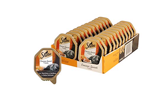 🔥 STARKER PREIS (-37%) Sheba Sauce Collection in Sauce, Katzenfutter mit Truthahn und Gemüse in zarter Sauce, 85 g – 22 Schalen