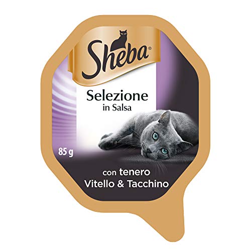 🔥 STARKER PREIS (-32%) Sheba Auswahl in Sauce, Nassfutter für Katzen mit weichem Kalb & Truthahn, 22 Schalen à 85 g, insgesamt 1870 g