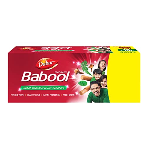 Babool Ayurvedic Toothpaste -350g (175g x 2, Pack of 2) | For Strong Teeth & Healthy Gums | Helps in Cavity Protection, Fresh Breathe | All Round Prot