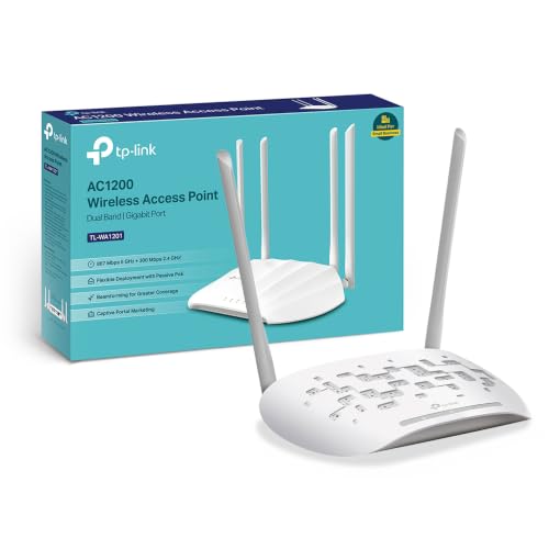 (-26%) TP-Link TL-WA1201 WLAN Dualband Access Point 1267Mbit/s (867Mbit/s 5GHz + 400Mbit/s 2,4GH, Unterstützt Passive PoE, 4 fixierte Antennen) weiß