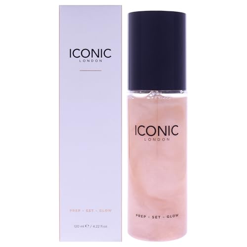 ICONIC LONDON Prep-Set-Glow | Hydrating + Setting + Glowing Spray, 3-in-1 Formula for a Dewy, Radiant Finish, Cruelty-Free, Vegan Makeup, 4.22 Fl oz